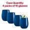 Solid Navy Elegant Stemless Plastic Wine Glasses - 12 oz. (64 Glasses)